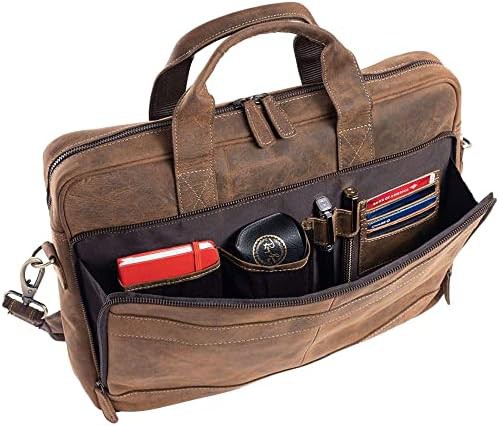 Large Leather Briefcase Satchel 18 in — photo 4