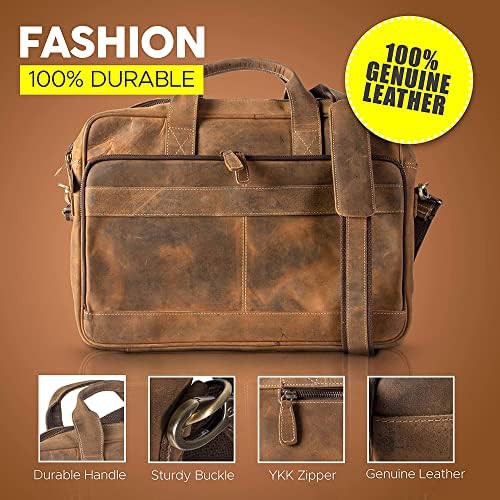 Large Leather Briefcase Satchel 18 in — photo 5