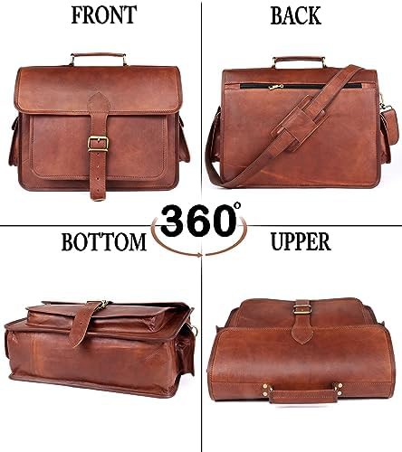 Rugged Brown Leather Business Briefcase — photo 3