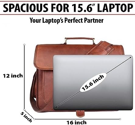 Rugged Brown Leather Business Briefcase — photo 4