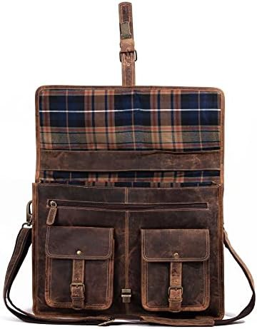 Large leather briefcase messenger 18 in — photo 3