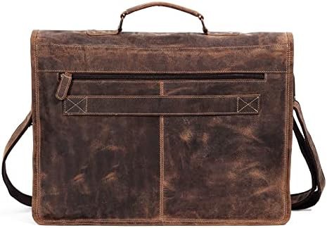 Large leather briefcase messenger 18 in — photo 5