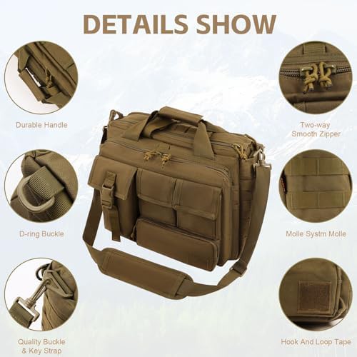 Khaki Tactical Military Briefcase 15.6 in — photo 5