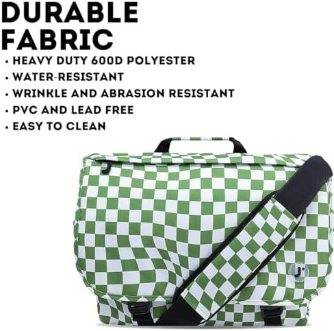Matcha checkers laptop messenger shoulder bag — photo 4