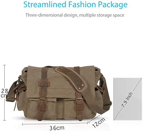 Light brown canvas vintage work satchel 14 — photo 5