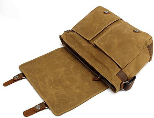 Black vintage waxed canvas crossbody bag — photo 4