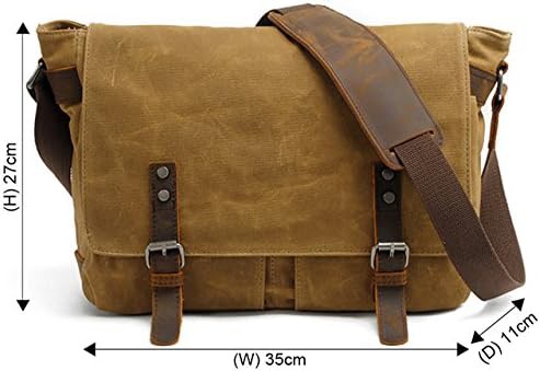Khaki waxed canvas military messenger bag — photo 4