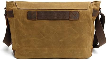 Khaki waxed canvas military messenger bag — photo 5