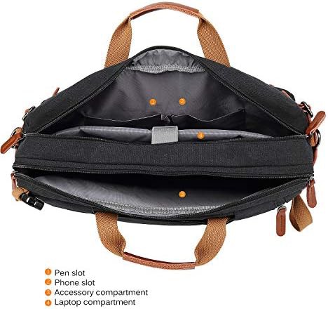 Convertible Canvas Messenger Backpack 17.3 — photo 5