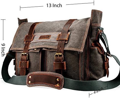 Vintage Slate Canvas Messenger Bag 17 in — photo 3