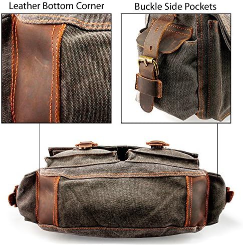 Vintage Slate Canvas Messenger Bag 17 in — photo 5