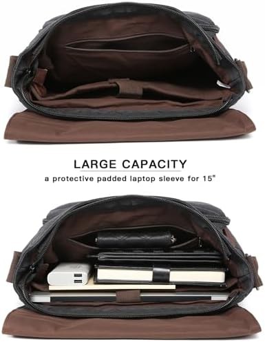 Black vintage canvas messenger 15 — photo 5
