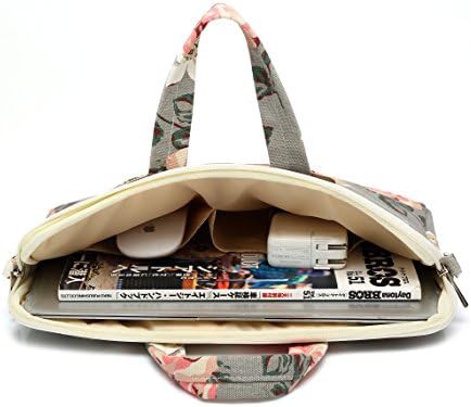 Grey rose pattern laptop shoulder bag — photo 4