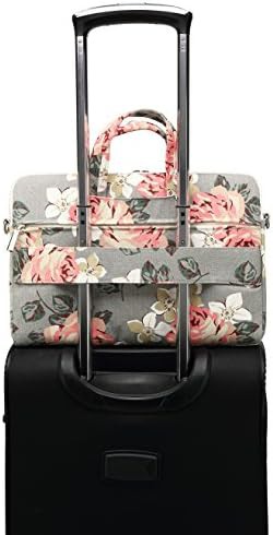 Grey rose pattern laptop shoulder bag — photo 5