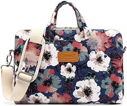 Blue camellia waterproof laptop shoulder case