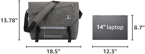 Mens casual college satchel shoulder bag 15.6 — photo 3