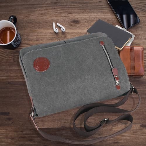 Grey canvas satchel 13.5 inch — photo 3