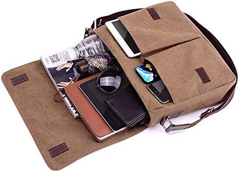 Unisex canvas work office satchel coffee — photo 4