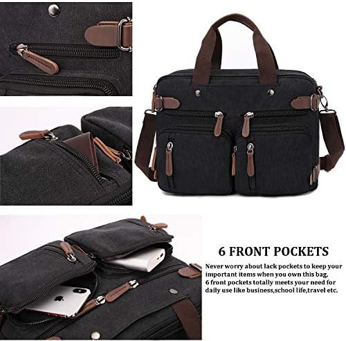 Convertible 17.3 inch canvas work briefcase — photo 5