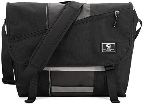 Black waterproof shoulder satchel bag 15.6