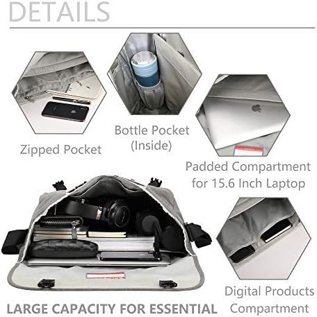 Black waterproof shoulder satchel bag 15.6 — photo 5