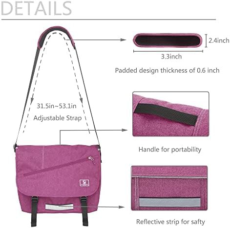 Purple multi compartment college satchel bag 15.6 — photo 4