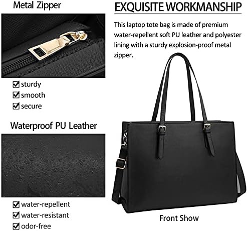 Faux leather computer tote handbag 15.6 in — photo 3