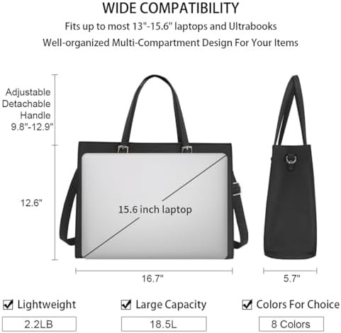 Faux leather computer tote handbag 15.6 in — photo 4