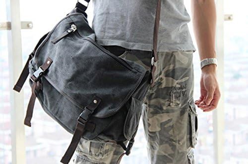Black Canvas Anti-Theft Messenger Bag — photo 3