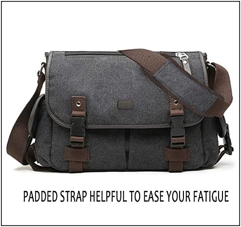Black Canvas Anti-Theft Messenger Bag — photo 4
