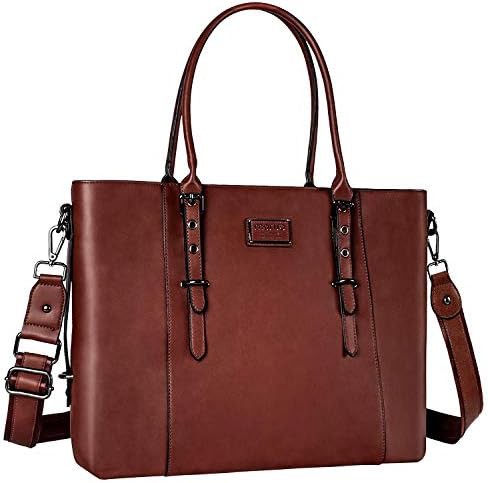 Faux leather laptop tote bag 17.3 inch