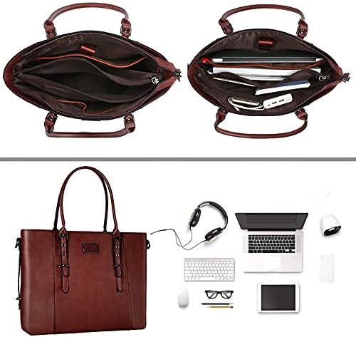 Faux leather laptop tote bag 17.3 inch — photo 3