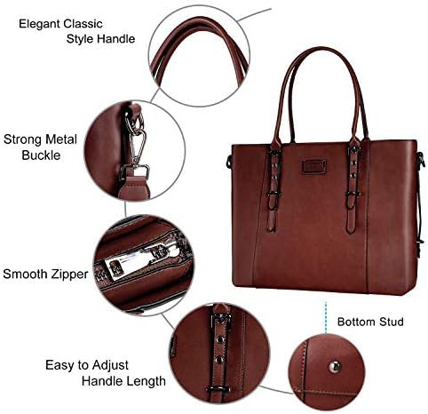 Faux leather laptop tote bag 17.3 inch — photo 4