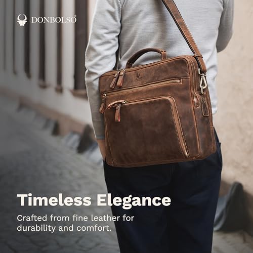 Brown leather vintage office messenger 17 — photo 3