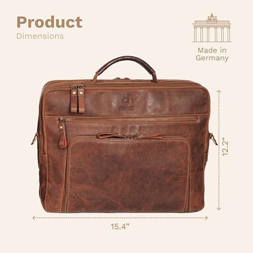 Brown leather vintage office messenger 17 — photo 4