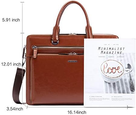 Office work leather tote briefcase 15.6 in — photo 3