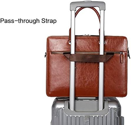 Office work leather tote briefcase 15.6 in — photo 5
