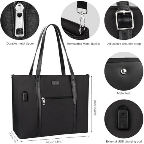 Nylon travel laptop tote with USB port — photo 5