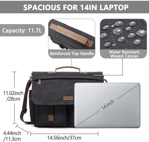 Dark gray commuter shoulder bag 14 in — photo 3