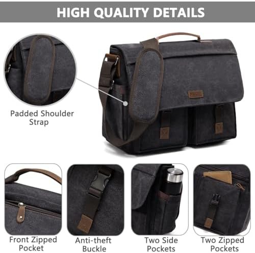 Dark gray commuter shoulder bag 14 in — photo 5