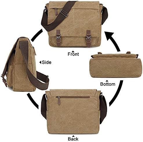 Retro canvas coffee 13.3 inch messenger bag — photo 5