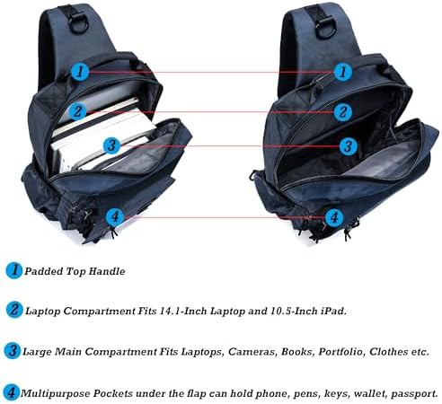 Waterproof Nylon Chest Sling Backpack — photo 4
