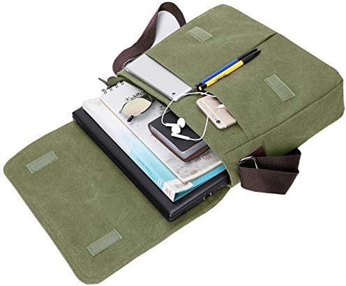 Army green canvas messenger 13.5 — photo 5