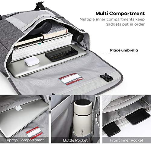 Grey waterproof crossbody laptop messenger bag 14 — photo 5