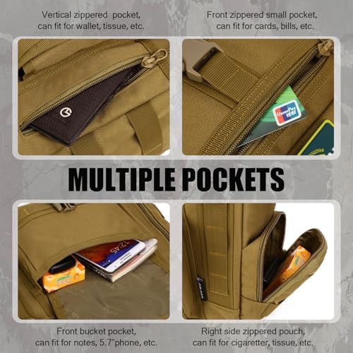 Brown nylon tactical messenger bag 14 inch — photo 3