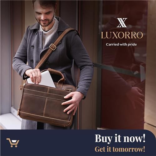 Handcrafted leather briefcase 15.6 in — photo 5