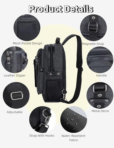 Canvas sling backpack laptop messenger 15.6 in — photo 4