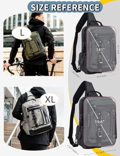 Canvas sling backpack laptop messenger 15.6 in — photo 5