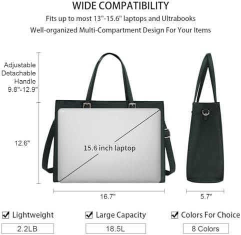 Classic faux leather computer tote 15.6 in — photo 4