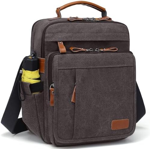 Vertical crossbody canvas messenger bag 13